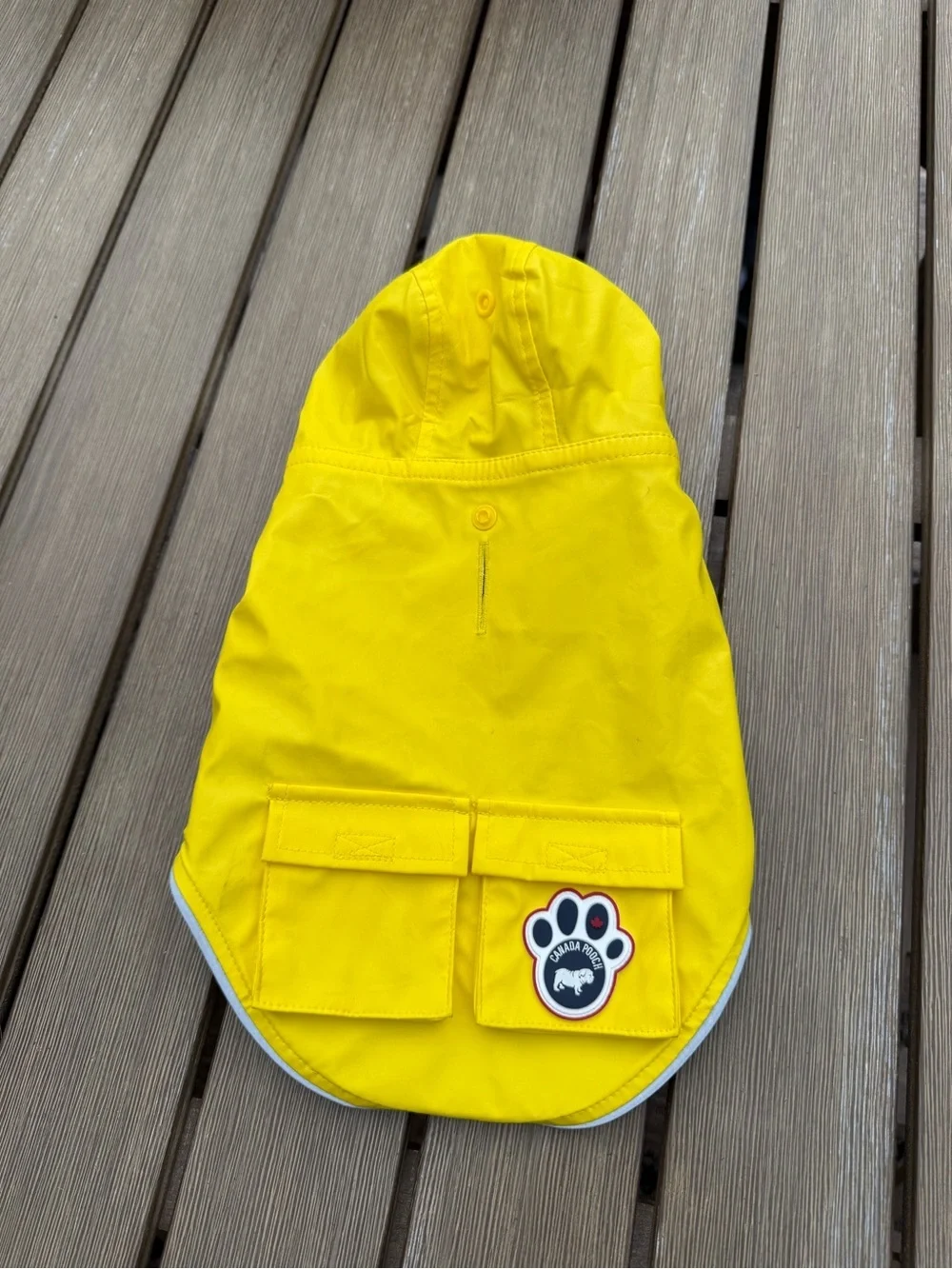 Canada Pooch Yellow Dog Raincoat Hooded Waterproof Jacket Size 10